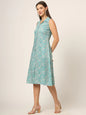 Divena Floral Print A-Line Midi Dress