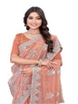 Shiny Select Partywear Lily Net Sarees Light Orange