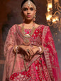 Velvet Wedding Designer Bridal Wear Nazm Lehenga Choli- 77013 Pink
