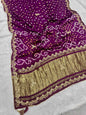 YNF Pure Model Gaji Silk Bandhej Saree with Original Lagadi Patta & Hand Work